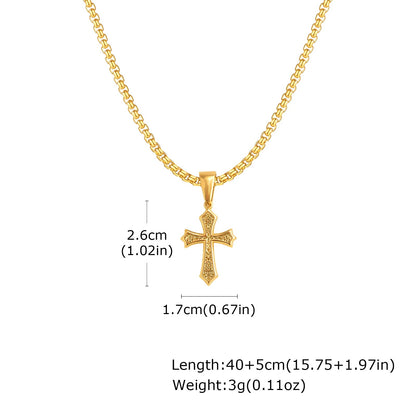 Jewelry Gifts Hip Hop Cross Necklace for Men Women, Stainless Steel Chic Cross Pendant,Christian Classic | MONMONSHOP - monmonshop.com