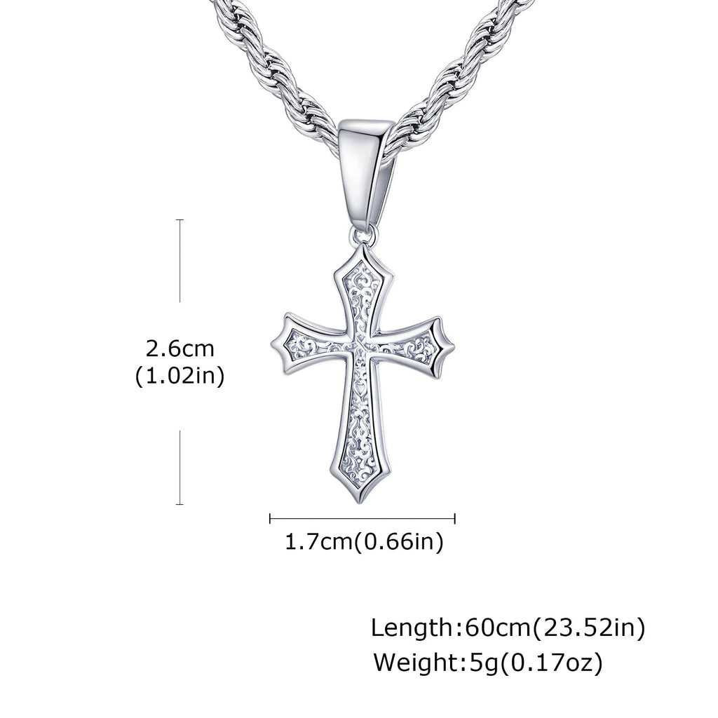 Jewelry Gifts Hip Hop Cross Necklace for Men Women, Stainless Steel Chic Cross Pendant,Christian Classic | MONMONSHOP - monmonshop.com