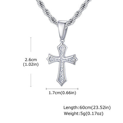 Jewelry Gifts Hip Hop Cross Necklace for Men Women, Stainless Steel Chic Cross Pendant,Christian Classic | MONMONSHOP - monmonshop.com