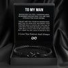 Men's Leather Rope Bracele For Birthday Father's Day Christmas Gifts To My Man Custom Engraved | MONMONShop - monmonshop.com