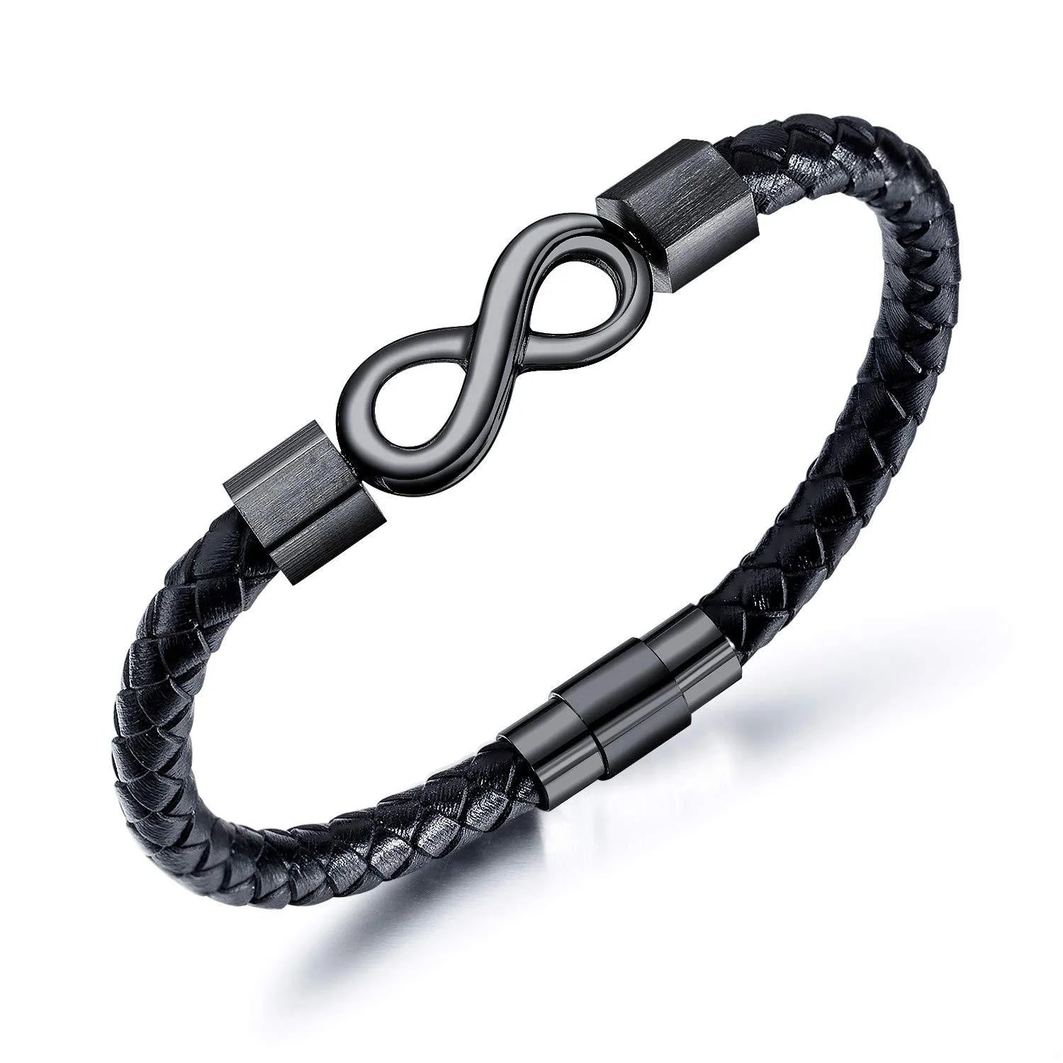 Men's Leather Rope Bracele For Birthday Father's Day Christmas Gifts To My Man Custom Engraved | MONMONShop - monmonshop.com