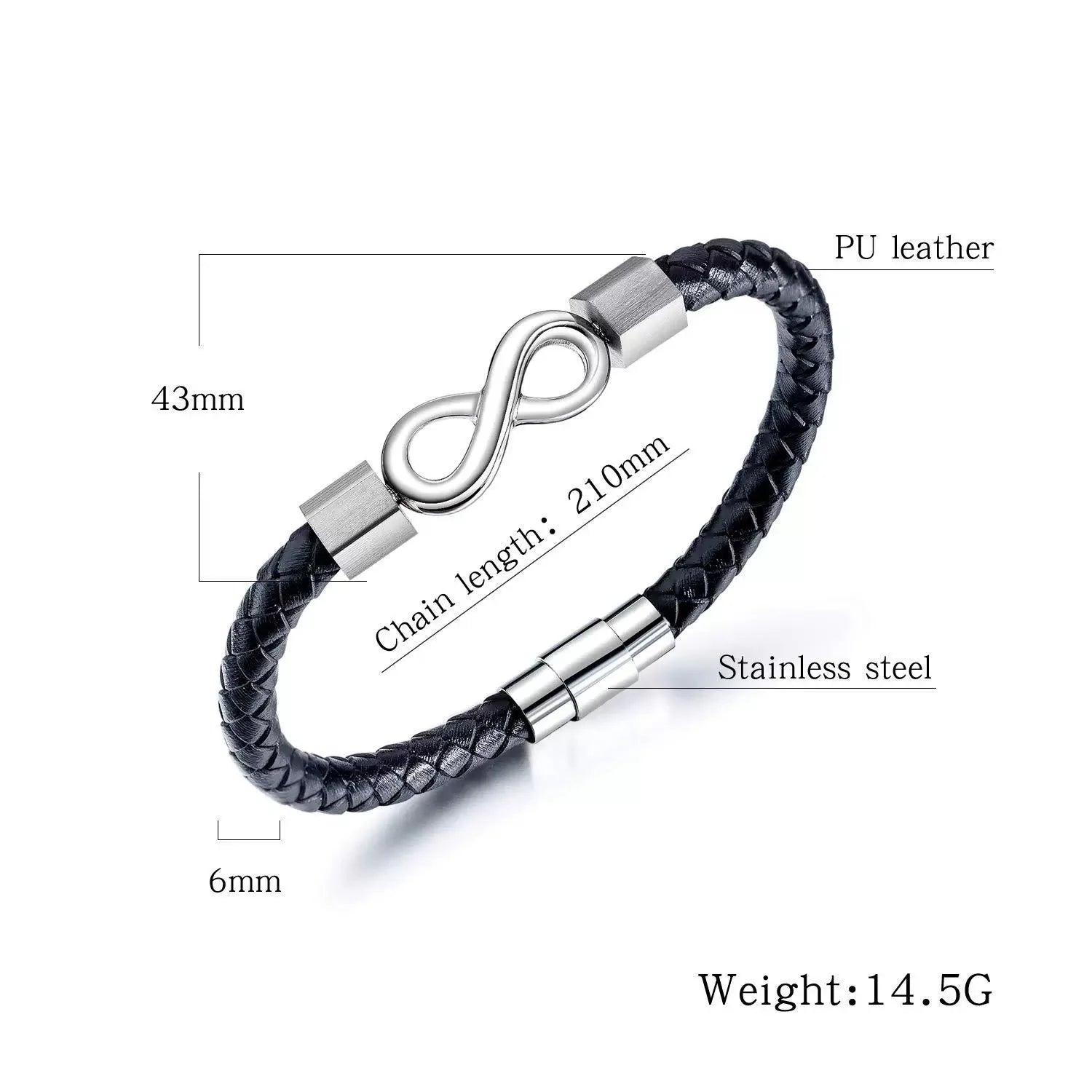 Men's Leather Rope Bracele For Birthday Father's Day Christmas Gifts To My Man Custom Engraved | MONMONShop - monmonshop.com