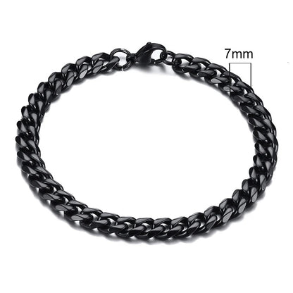 MMS 3 - 11mm Chunky Miami Curb Chain Bracelet for Men, Stainless Steel Cuban Link Chain Wristband Classic Punk Heavy Male Jewelry - monmonshop.com
