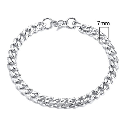 MMS 3 - 11mm Chunky Miami Curb Chain Bracelet for Men, Stainless Steel Cuban Link Chain Wristband Classic Punk Heavy Male Jewelry - monmonshop.com