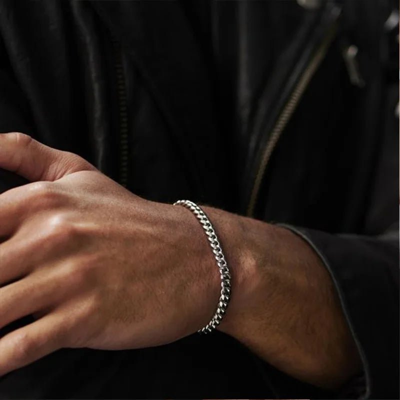 MMS 3 - 11mm Chunky Miami Curb Chain Bracelet for Men, Stainless Steel Cuban Link Chain Wristband Classic Punk Heavy Male Jewelry - monmonshop.com