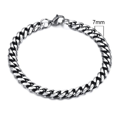 MMS 3 - 11mm Chunky Miami Curb Chain Bracelet for Men, Stainless Steel Cuban Link Chain Wristband Classic Punk Heavy Male Jewelry - monmonshop.com