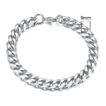 MMS 3 - 11mm Chunky Miami Curb Chain Bracelet for Men, Stainless Steel Cuban Link Chain Wristband Classic Punk Heavy Male Jewelry - monmonshop.com