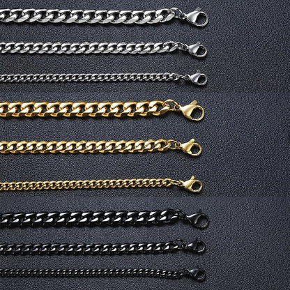 MMS 3 - 11mm Chunky Miami Curb Chain Bracelet for Men, Stainless Steel Cuban Link Chain Wristband Classic Punk Heavy Male Jewelry - monmonshop.com