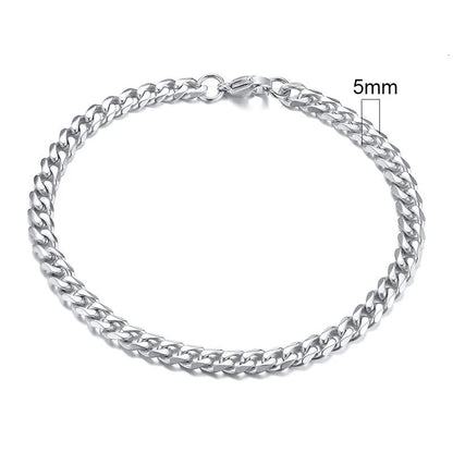 MMS 3 - 11mm Chunky Miami Curb Chain Bracelet for Men, Stainless Steel Cuban Link Chain Wristband Classic Punk Heavy Male Jewelry - monmonshop.com