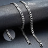 MMS 3/5/7/9mm Thick Cuban Chain Necklaces for Men Women,Simple Miami Curb Links Collar,Waterproof Stainless Steel Unisex Chain - monmonshop.com