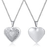 Monogram Floral Oval Heart Locket Pendant Necklaces for Women Men, Stainless Steel Photo Frame Promise Love Keepsake Collar | MMS - monmonshop.com