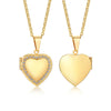 Monogram Floral Oval Heart Locket Pendant Necklaces for Women Men, Stainless Steel Photo Frame Promise Love Keepsake Collar | MMS - monmonshop.com