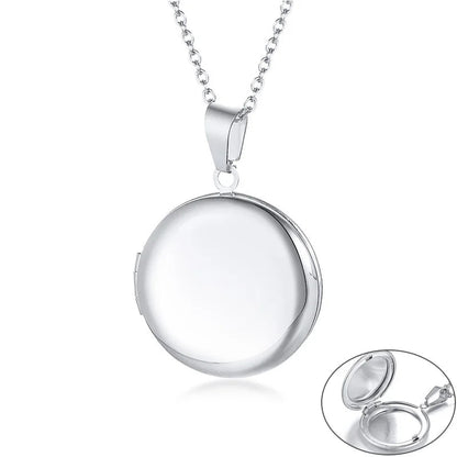 Monogram Floral Oval Heart Locket Pendant Necklaces for Women Men, Stainless Steel Photo Frame Promise Love Keepsake Collar | MMS - monmonshop.com