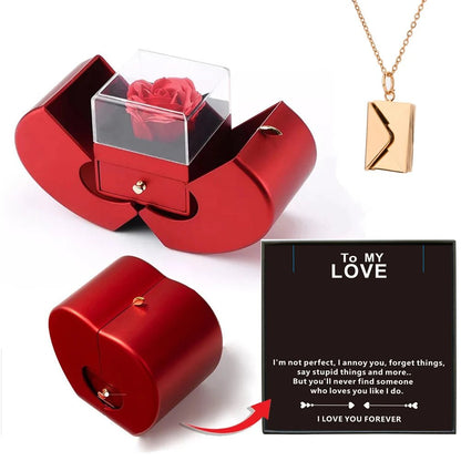 New Christmas Gift Apple Jewelry Box With Eternal Flower Box Rose Flower Birthday Party New Year Valentine's Day Gift | MMS - monmonshop.com
