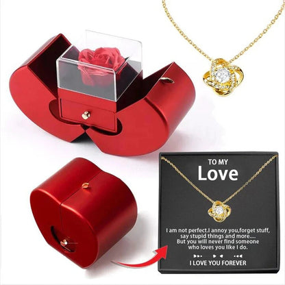New Christmas Gift Apple Jewelry Box With Eternal Flower Box Rose Flower Birthday Party New Year Valentine's Day Gift | MMS - monmonshop.com