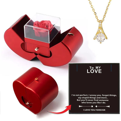 New Christmas Gift Apple Jewelry Box With Eternal Flower Box Rose Flower Birthday Party New Year Valentine's Day Gift | MMS - monmonshop.com