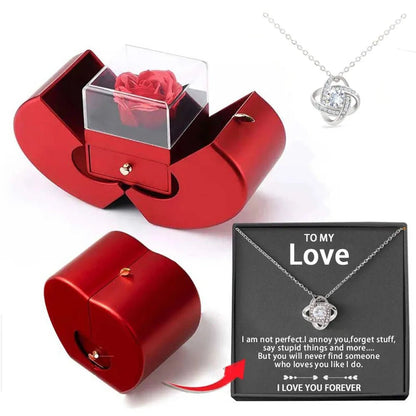 New Christmas Gift Apple Jewelry Box With Eternal Flower Box Rose Flower Birthday Party New Year Valentine's Day Gift | MMS - monmonshop.com