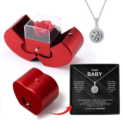 New Christmas Gift Apple Jewelry Box With Eternal Flower Box Rose Flower Birthday Party New Year Valentine's Day Gift | MMS - monmonshop.com