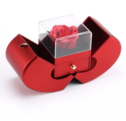 New Christmas Gift Apple Jewelry Box With Eternal Flower Box Rose Flower Birthday Party New Year Valentine's Day Gift | MMS - monmonshop.com