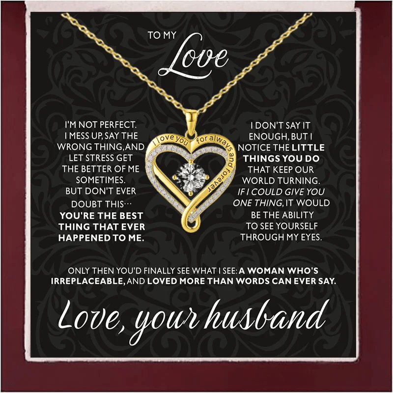 New Christmas Gift To My Love Eternal Heart Double layered Heart Shaped Necklace With Gift Box Gilrfriend Wife Valentine's Day Gifts | MONMONSHOP - monmonshop.com