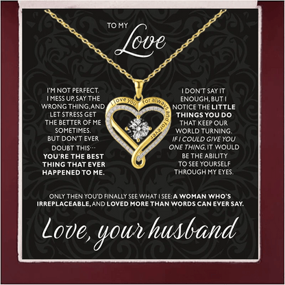 New Christmas Gift To My Love Eternal Heart Double layered Heart Shaped Necklace With Gift Box Gilrfriend Wife Valentine's Day Gifts | MONMONSHOP - monmonshop.com