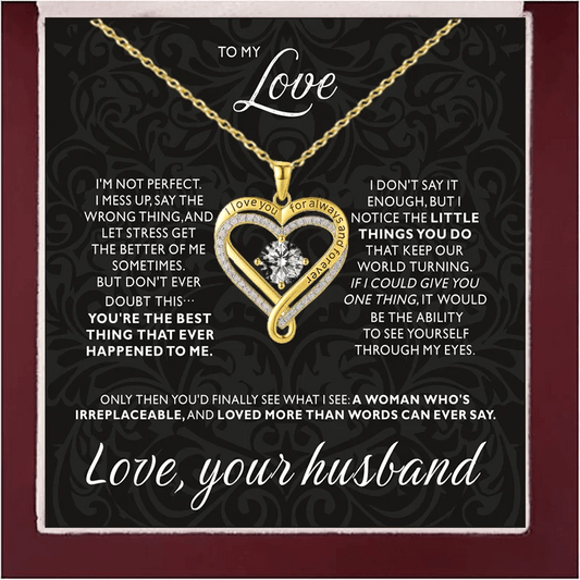 New Christmas Gift To My Love Eternal Heart Double layered Heart Shaped Necklace With Gift Box Gilrfriend Wife Valentine's Day Gifts | MONMONSHOP - monmonshop.com