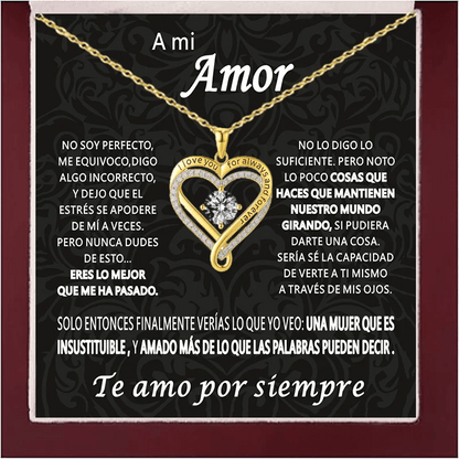 New Christmas Gift To My Love Eternal Heart Double layered Heart Shaped Necklace With Gift Box Gilrfriend Wife Valentine's Day Gifts | MONMONSHOP - monmonshop.com