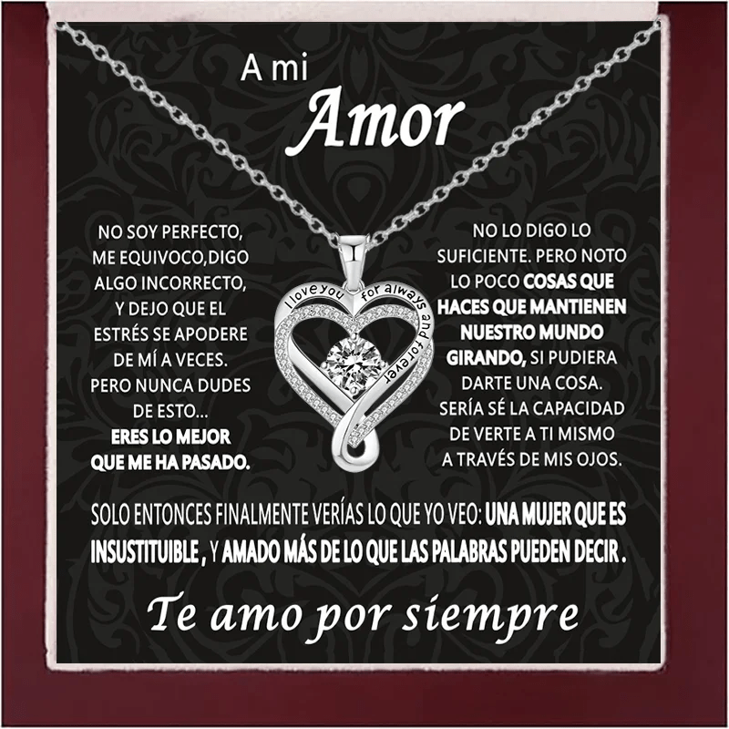 New Christmas Gift To My Love Eternal Heart Double layered Heart Shaped Necklace With Gift Box Gilrfriend Wife Valentine's Day Gifts | MONMONSHOP - monmonshop.com