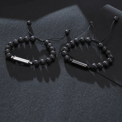 New Men's Casual Lava Stone Beads Urn Bracelets for Ashes, Hollow Tube Cremation Keepsake Memorial Jewelry,Length Adjustable | MMS - monmonshop.com