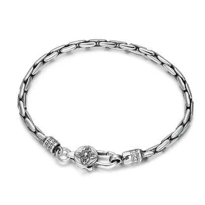 Silver Handmade Woven Retro Domineering Style Personality Keel Man and Woman Bracelets MMS - monmonshop.com
