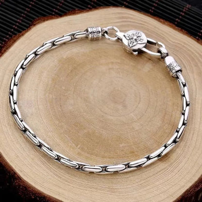 Silver Handmade Woven Retro Domineering Style Personality Keel Man and Woman Bracelets MMS - monmonshop.com