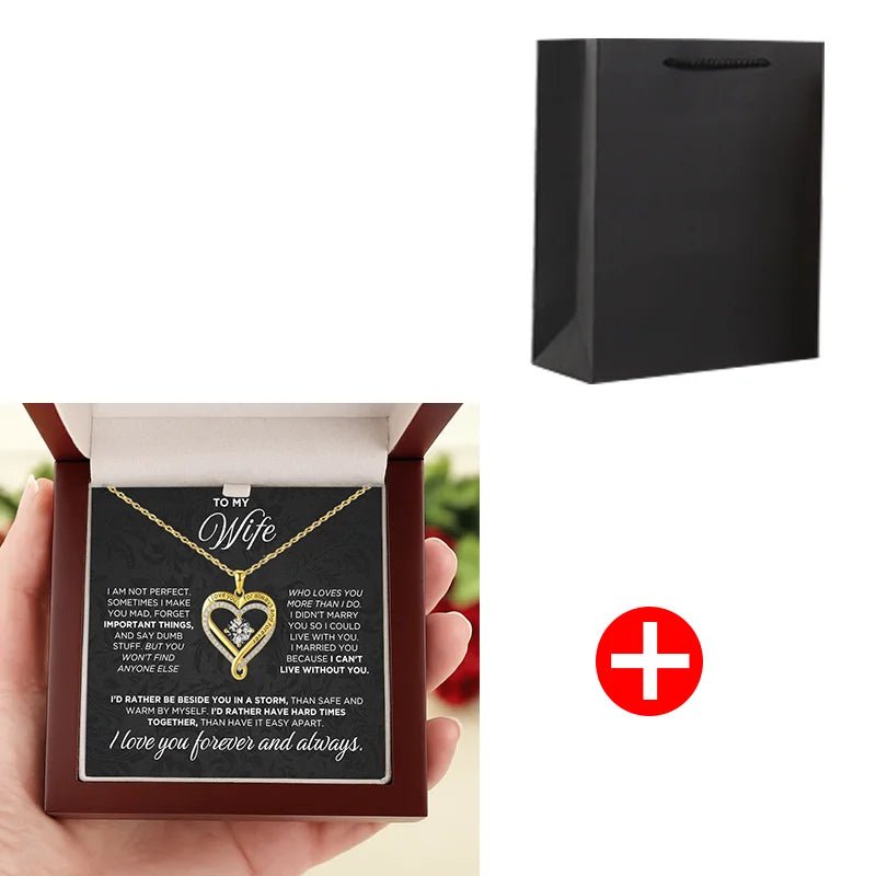 Silver Necklace Eternal Heart Double layered With Gift Box For Gilrfriend Wife Christmas Valentine's Day Gifts | MMS - monmonshop.com
