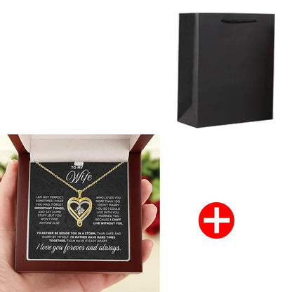 Silver Necklace Eternal Heart Double layered With Gift Box For Gilrfriend Wife Christmas Valentine's Day Gifts | MMS - monmonshop.com