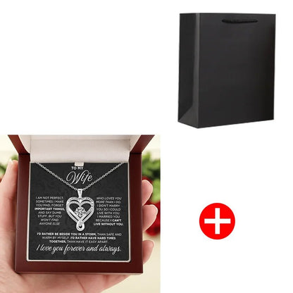 Silver Necklace Eternal Heart Double layered With Gift Box For Gilrfriend Wife Christmas Valentine's Day Gifts | MMS - monmonshop.com