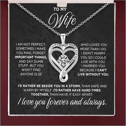 Silver Necklace Eternal Heart Double layered With Gift Box For Gilrfriend Wife Christmas Valentine's Day Gifts | MMS - monmonshop.com