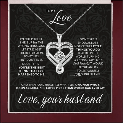Silver Necklace Eternal Heart Double layered With Gift Box For Gilrfriend Wife Christmas Valentine's Day Gifts | MMS - monmonshop.com