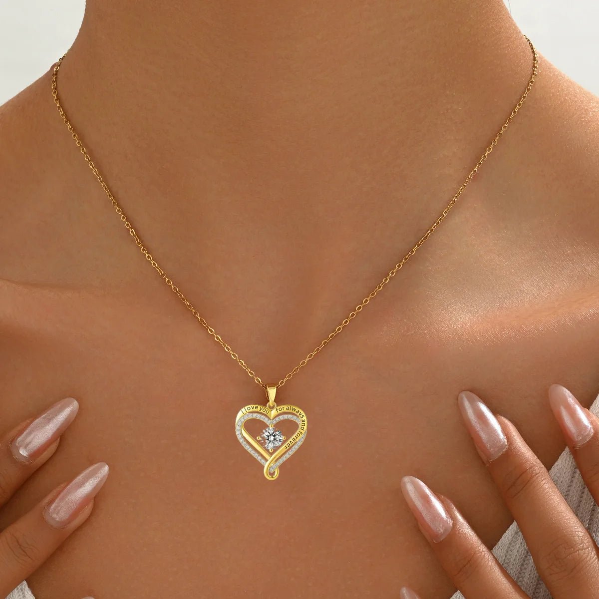 Silver Necklace Eternal Heart Double layered With Gift Box For Gilrfriend Wife Christmas Valentine's Day Gifts | MMS - monmonshop.com