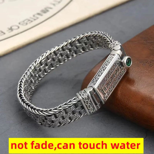 Silver Punk Retro Men's Lucky Bracelet Silver Tide Creative Personality Jewelry Chain Birthday Gift MMS - monmonshop.com