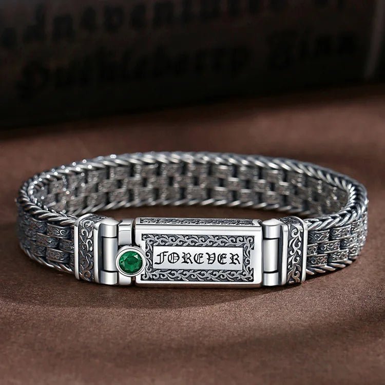 Silver Punk Retro Men's Lucky Bracelet Silver Tide Creative Personality Jewelry Chain Birthday Gift MMS - monmonshop.com
