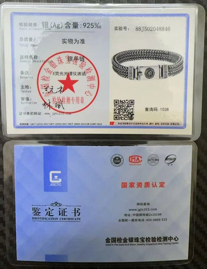 Solid S925 Silver Hand Woven Heavy Bracelet Men's Fashion Retro Bracelet Personality Vintage Jewelry|MMS - monmonshop.com