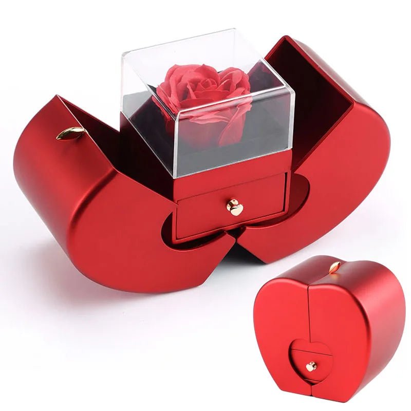 To My Daughter Four Leaf Clover Necklace With Apple Box Eternal Rose Flower To Daughter Birthday Party Christmas Gifts | MMS - monmonshop.com