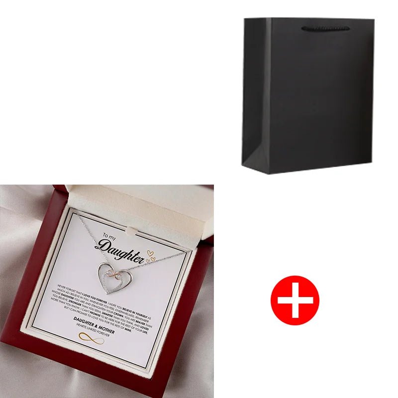 TO MY DAUGHTER Gift Set Infinite Symbol With Flap Wooden Box For Girl Birthday Christmas Gifts | MMS - monmonshop.com