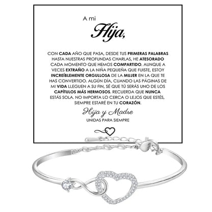 To My Daughter Infinite Symbol Hollow Heart Bracelet With Gift Box For Daughter's Birthday Party Adult Gifts | MONMONSHOP - monmonshop.com