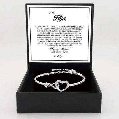 To My Daughter Infinite Symbol Hollow Heart Bracelet With Gift Box For Daughter's Birthday Party Adult Gifts | MONMONSHOP - monmonshop.com