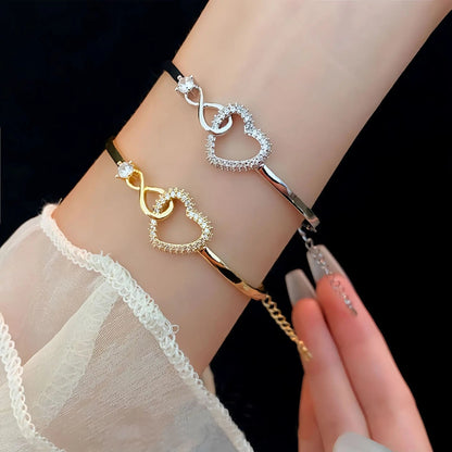 To My Daughter Infinite Symbol Hollow Heart Bracelet With Gift Box For Daughter's Birthday Party Adult Gifts | MONMONSHOP - monmonshop.com