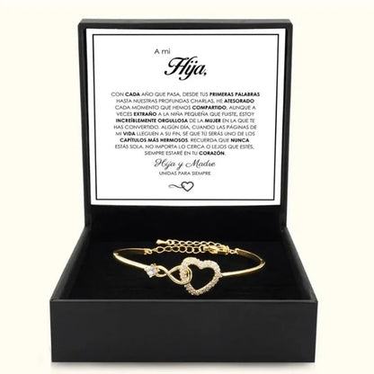 To My Daughter Infinite Symbol Hollow Heart Bracelet With Gift Box For Daughter's Birthday Party Adult Gifts | MONMONSHOP - monmonshop.com