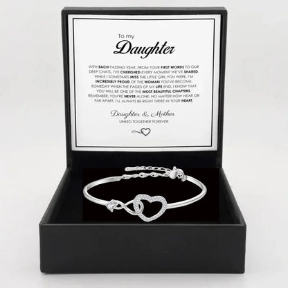 To My Daughter Infinite Symbol Hollow Heart Bracelet With Gift Box For Daughter's Birthday Party Adult Gifts | MONMONSHOP - monmonshop.com