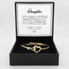 To My Daughter Infinite Symbol Hollow Heart Bracelet With Gift Box For Daughter's Birthday Party Adult Gifts | MONMONSHOP - monmonshop.com