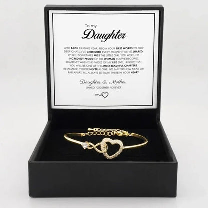 To My Daughter Infinite Symbol Hollow Heart Bracelet With Gift Box For Daughter's Birthday Party Adult Gifts | MONMONSHOP - monmonshop.com