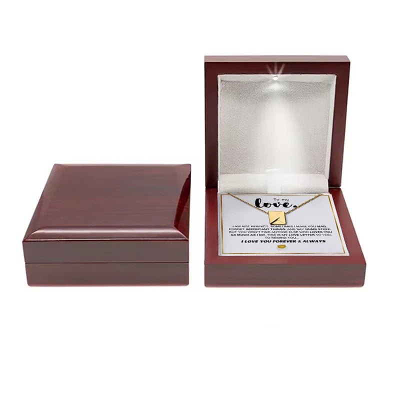 To My Love Christmas Gift Envelope Necklace With Flap Wooden Box For Girlfriend Birthday Mother's Day Valentine's Day Gifts | MMS - monmonshop.com
